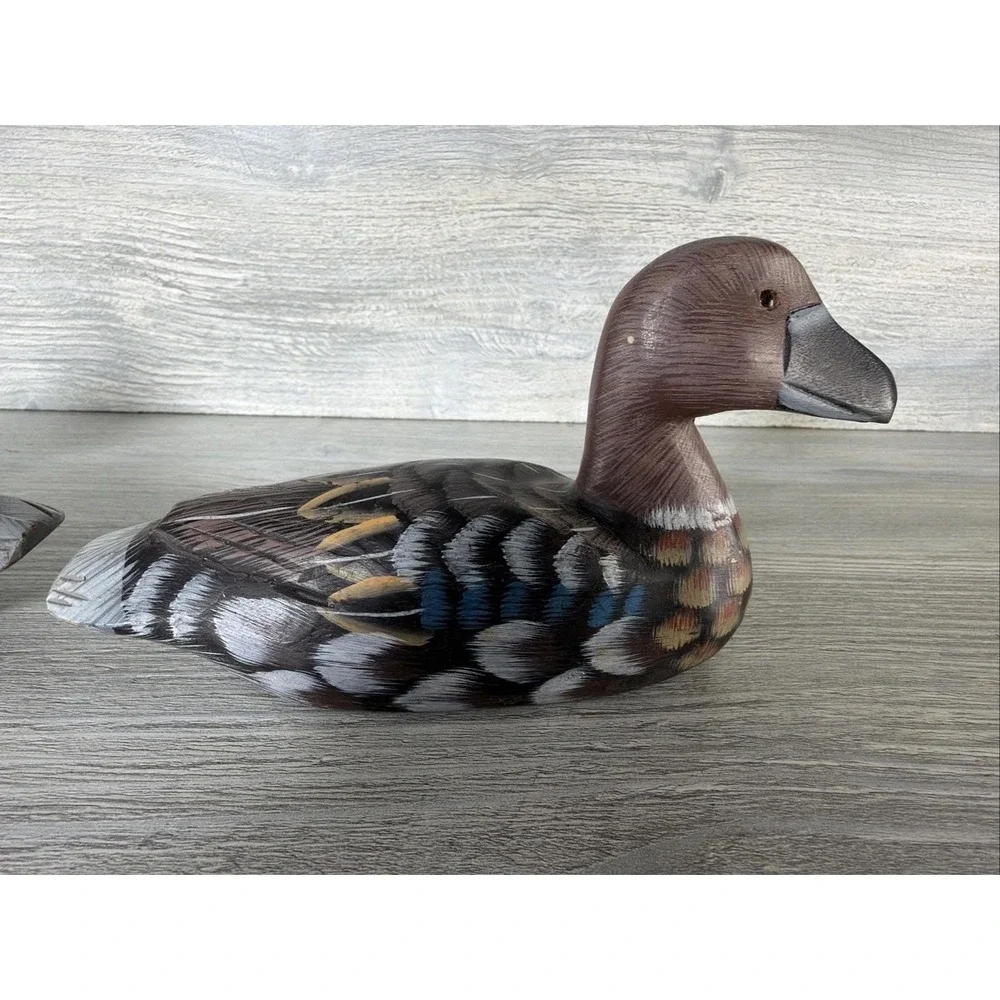 3 Vtg Hand Painted Wooden Ducks Figurines People's Republic Of China Numbered